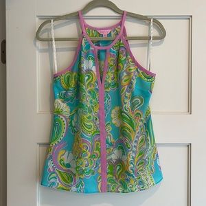 Lilly Pulitzer double trouble tillie silk tank top blouse